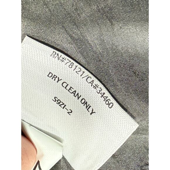 Eileen Fisher Blazer Silk Textured Jacket Womens Sz XS Pewter Open Front Crinkle - Picture 11 of 11